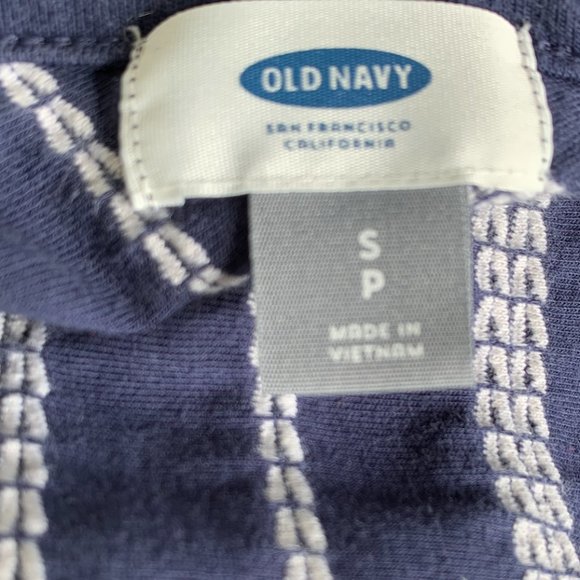 Old Navy Stripe Button Back Blue Top Small - Picture 4 of 5